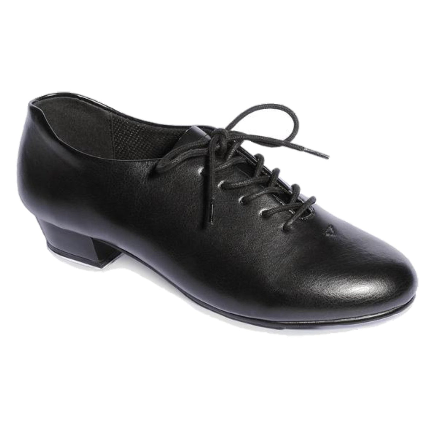 UNISEX BLACK LEATHER LOOK OXFORD TAP SHOES WITH HEEL AND TOE TAPS Dance Shoes Roch Valley 
