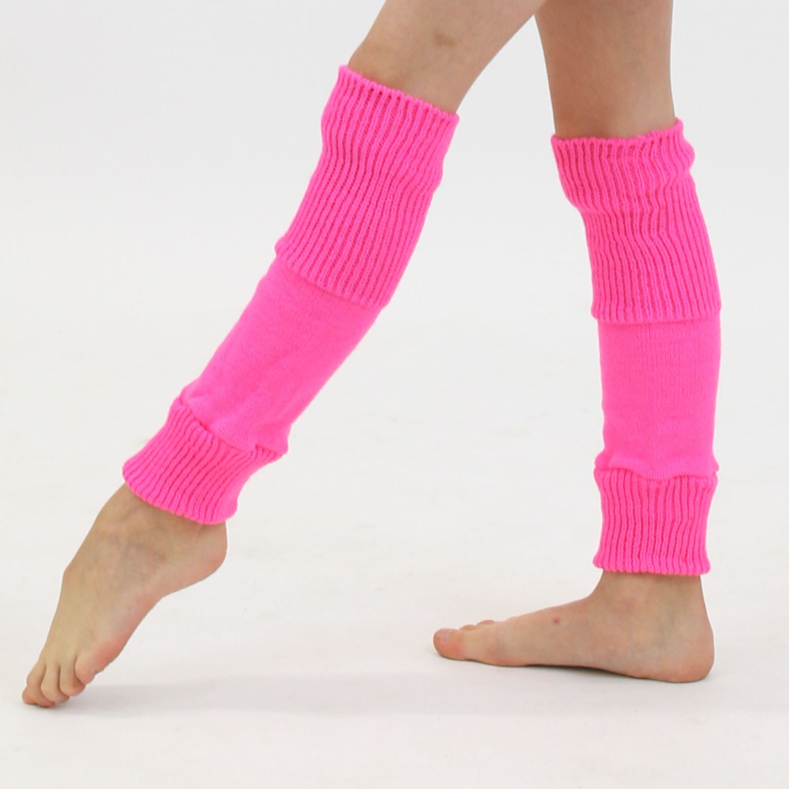 15" ACRYLIC ANKLEWARMERS Knitwear Dancers World Fluorescent Pink 