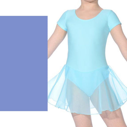ABBI - ISTD STYLE SHORT SLEEVE SKIRTED LEOTARD Dancewear Dancers World Bluebell 00 (Age 2-4) 