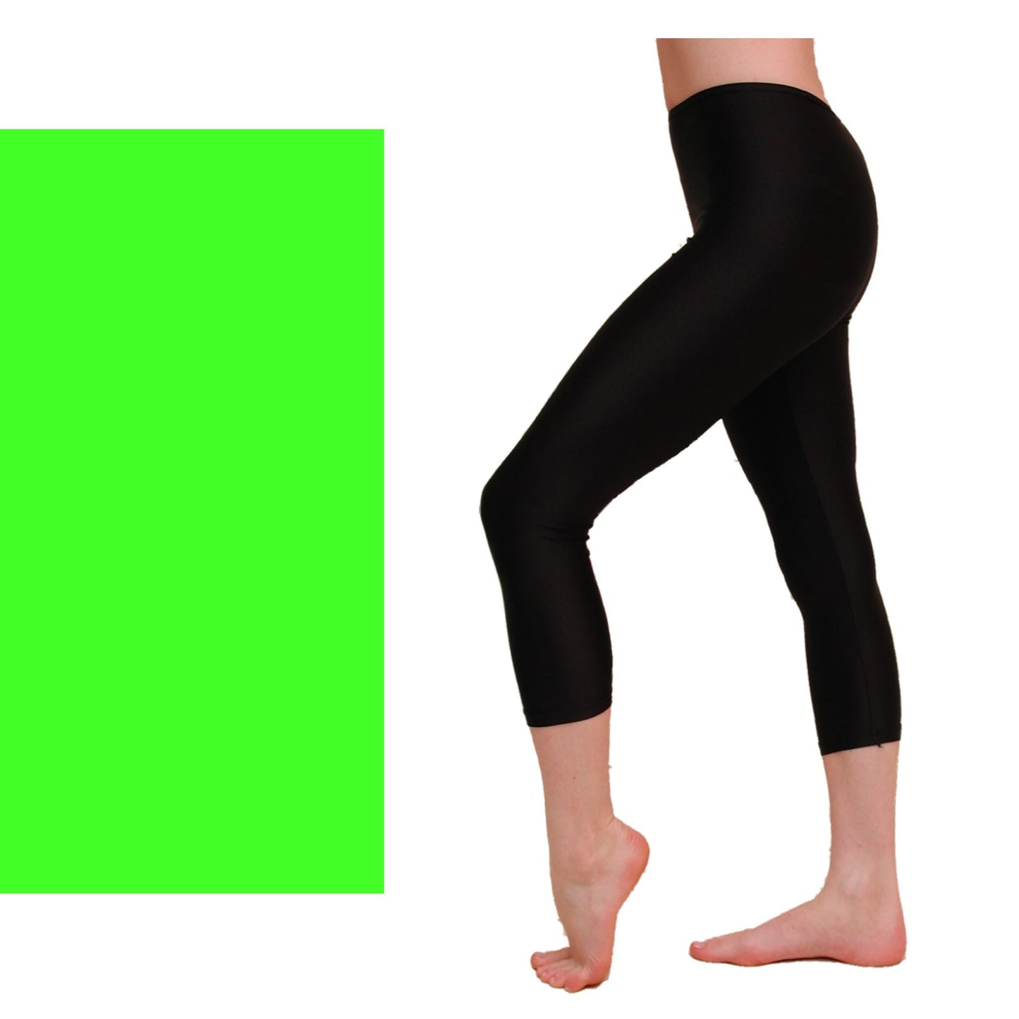 CAPRI - CALF LENGTH LEGGINGS Dancewear Dancers World Fluorescent Green 00 (Age 2-4) 