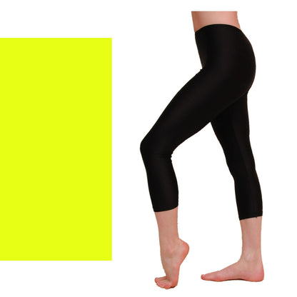 CAPRI - CALF LENGTH LEGGINGS Dancewear Dancers World Fluorescent Yellow 00 (Age 2-4) 