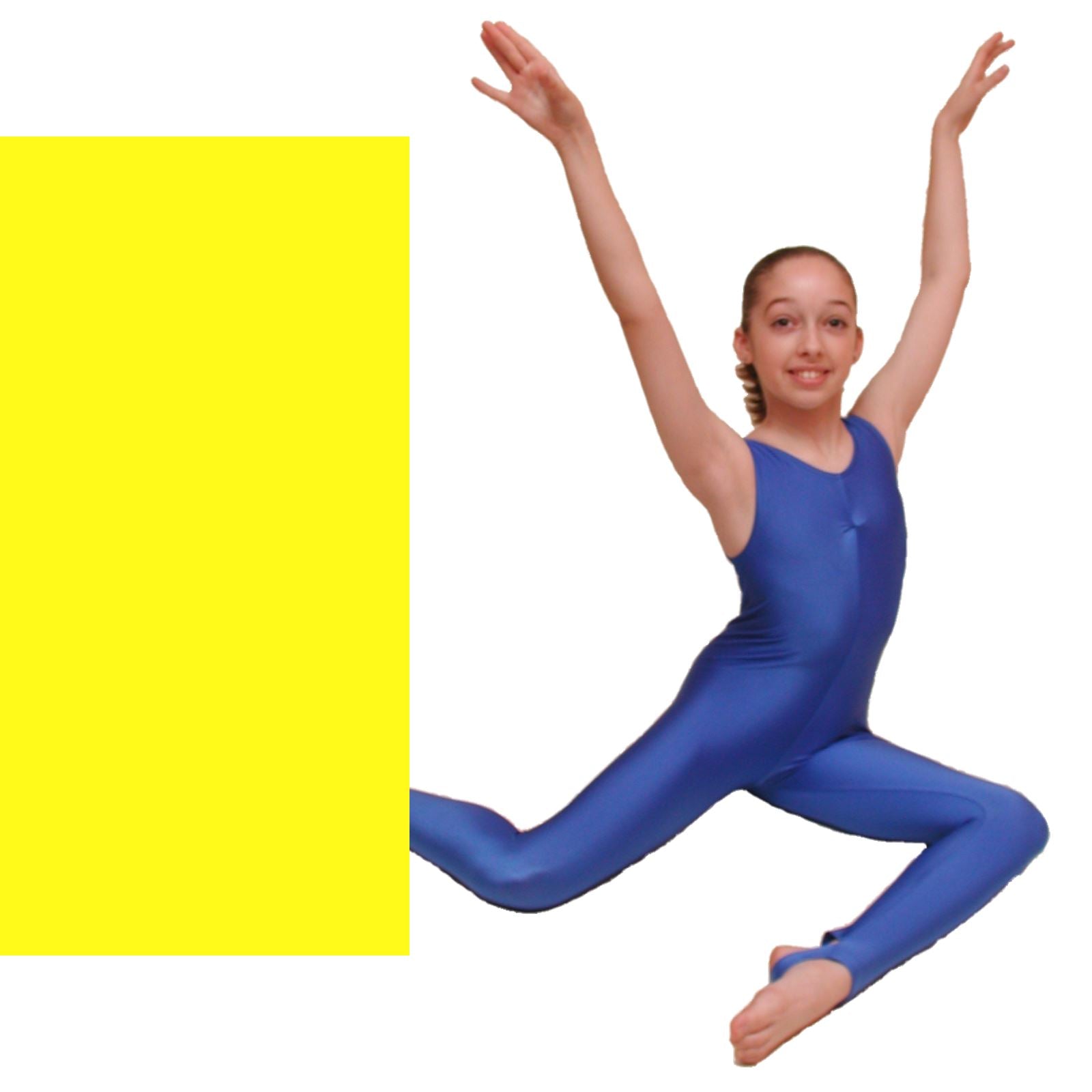 DEBBIE - GATHERED FRONT CATSUIT Dancewear Dancers World Yellow 3A (Age 10-12) 