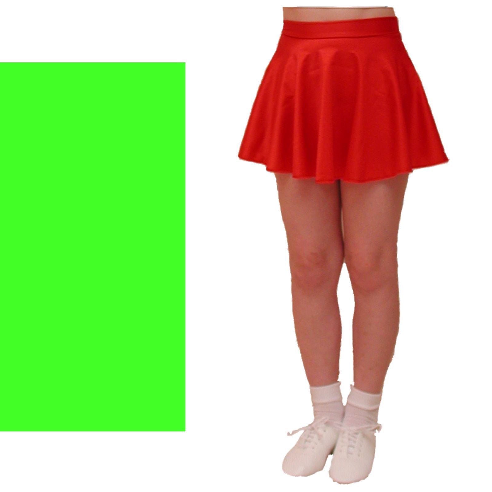 ECS - SHORT CIRCULAR SKIRT Dancewear Dancers World Fluorescent Green Small Child 