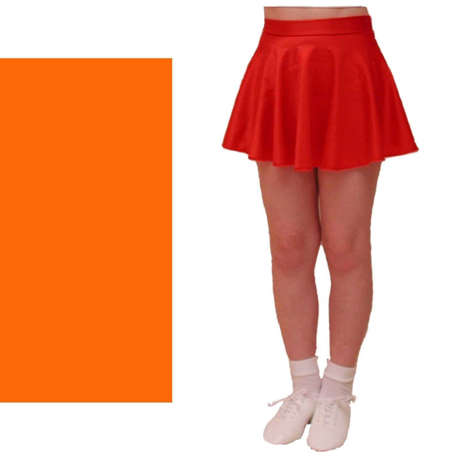ECS - SHORT CIRCULAR SKIRT Dancewear Dancers World Fluorescent Orange Small Child 