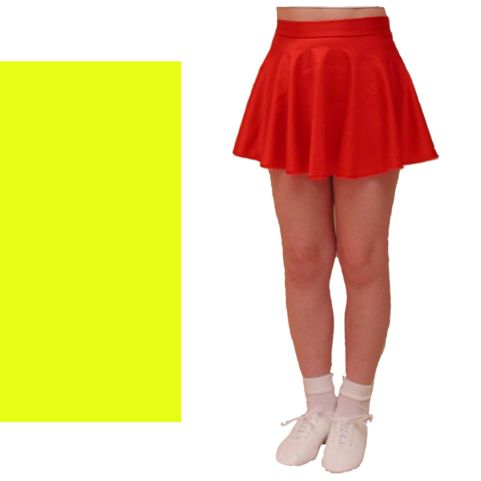 ECS - SHORT CIRCULAR SKIRT Dancewear Dancers World Fluorescent Yellow Small Child 