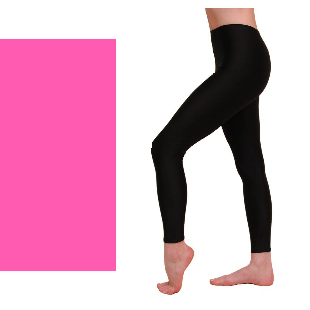EFT - FOOTLESS TIGHTS / LEGGINGS Dancewear Dancers World Fluorescent Pink 1 (Age 6-8) 