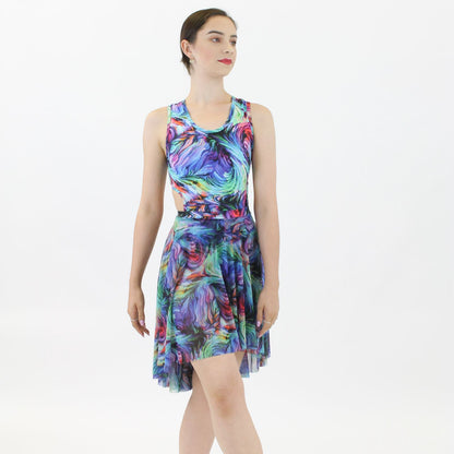 ELOISE - WHIRLPOOL NET LONGER TAPERED SKIRT Dancewear Click Dancewear 