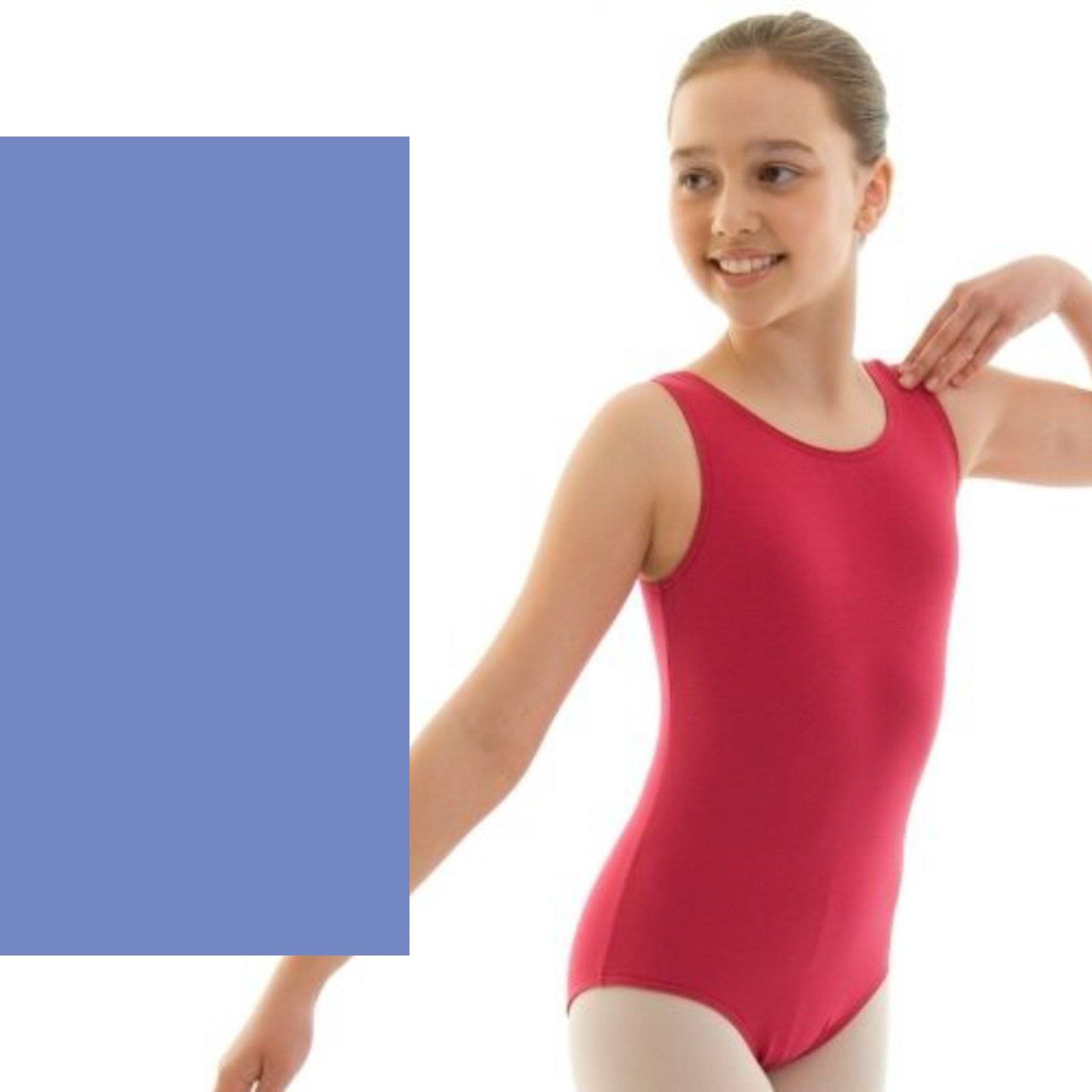 HELENA - ISTD STYLE COTTON LEOTARD Dancewear Dancers World Sky Blue 00 (Age 2-4) 
