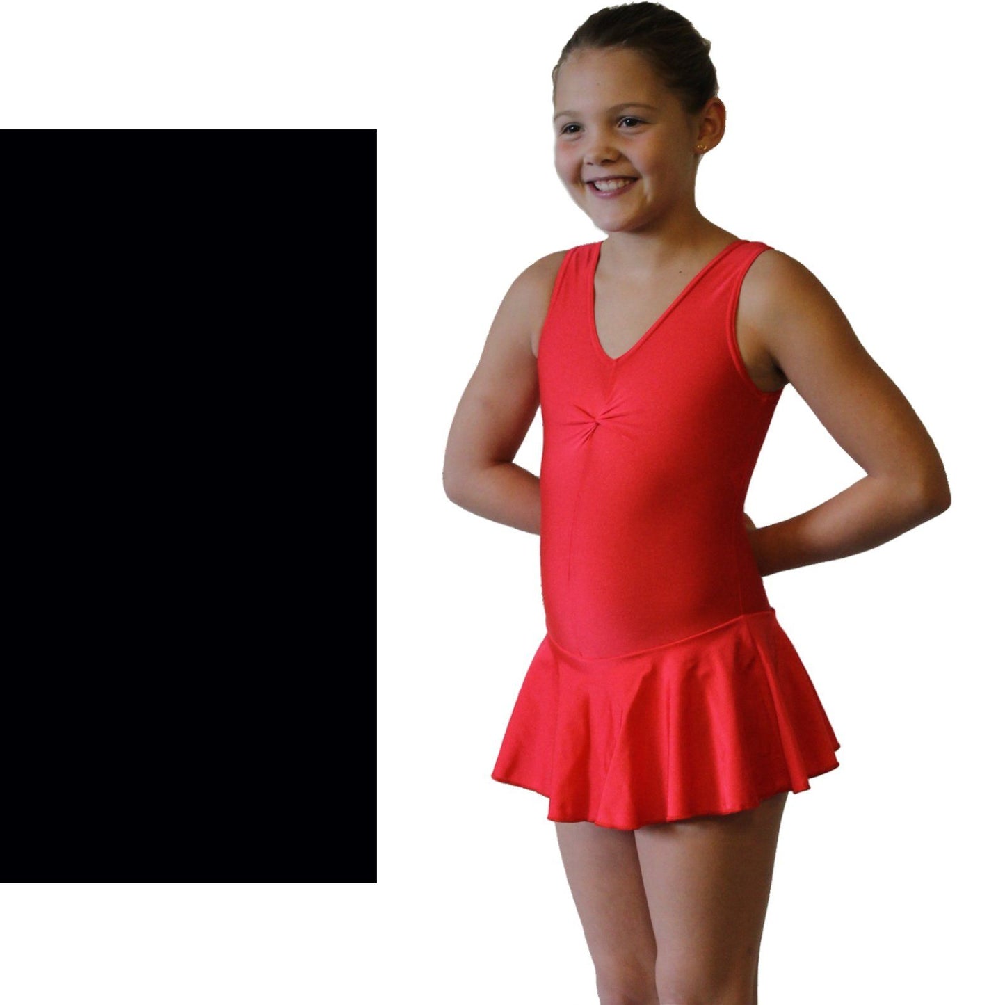 KATIE - SKIRTED LEOTARD - BOLD COLOURS Dancewear Dancers World Black 000 (Toddler) 
