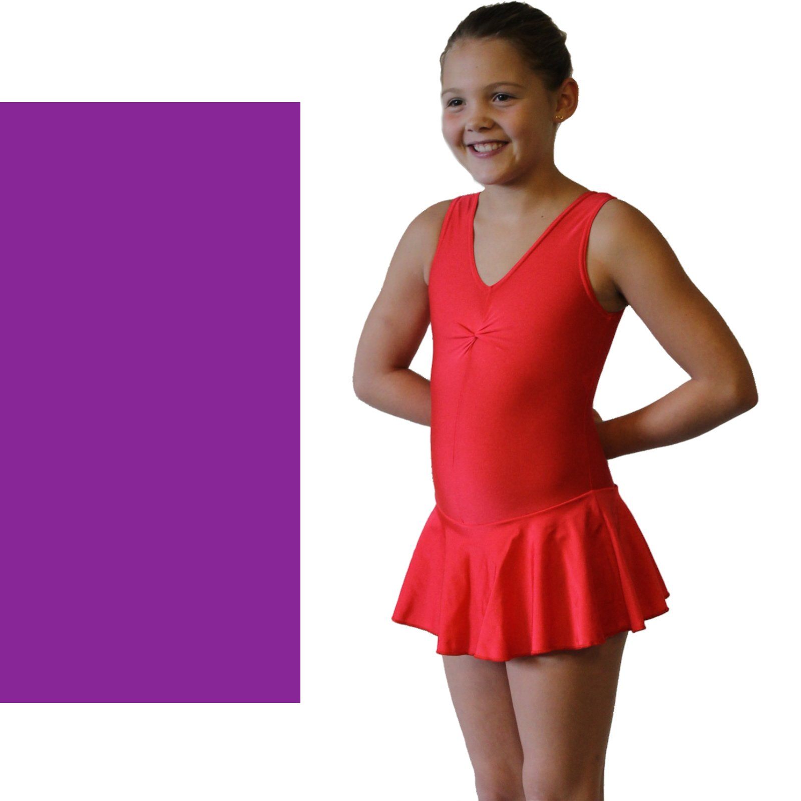 KATIE - SKIRTED LEOTARD - BOLD COLOURS Dancewear Dancers World Purple 00 (Age 2-4) 