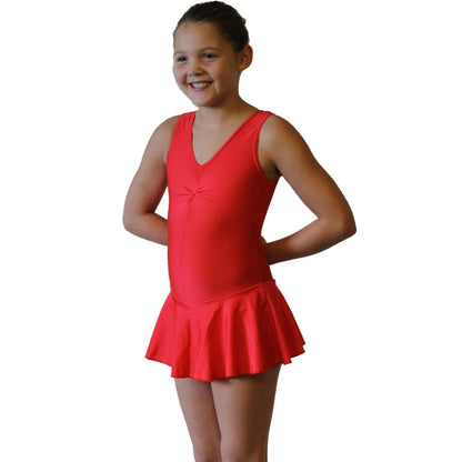 KATIE - SKIRTED LEOTARD - BOLD COLOURS Dancewear Dancers World Red 00 (Age 2-4) 