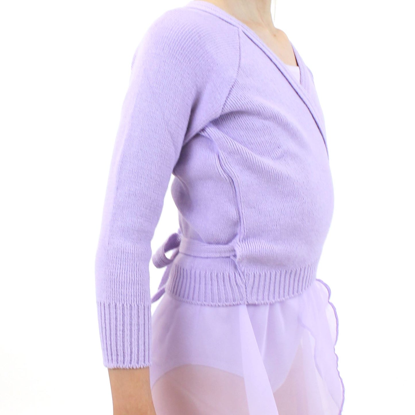 KNITTED ACRYLIC CROSSOVER BALLET / ICE SKATING CARDIGAN Knitwear Dancers World 