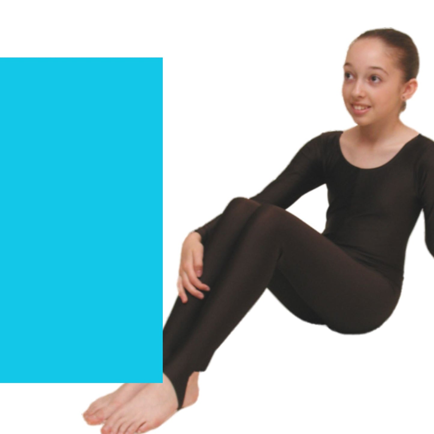 LEIGH - LONG SLEEVE CATSUIT/UNITARD Dancewear Dancers World kingfisher 00 (Age 2-4) 