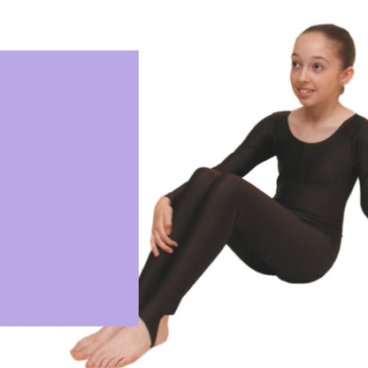 LEIGH - LONG SLEEVE CATSUIT/UNITARD Dancewear Dancers World Lilac 00 (Age 2-4) 