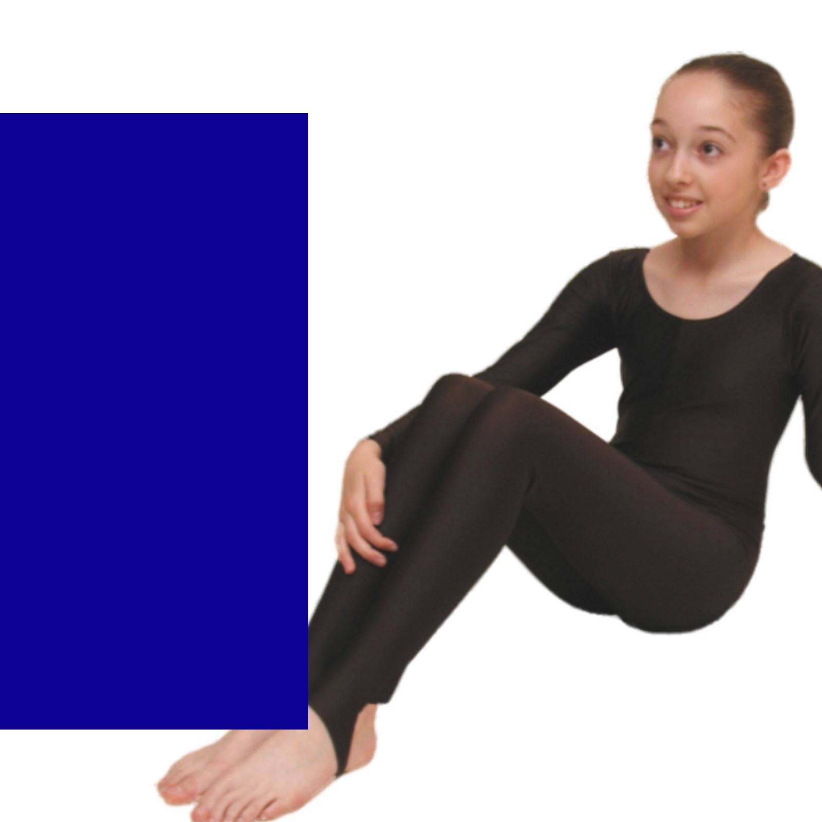LEIGH - LONG SLEEVE CATSUIT/UNITARD Dancewear Dancers World Royal 00 (Age 2-4) 