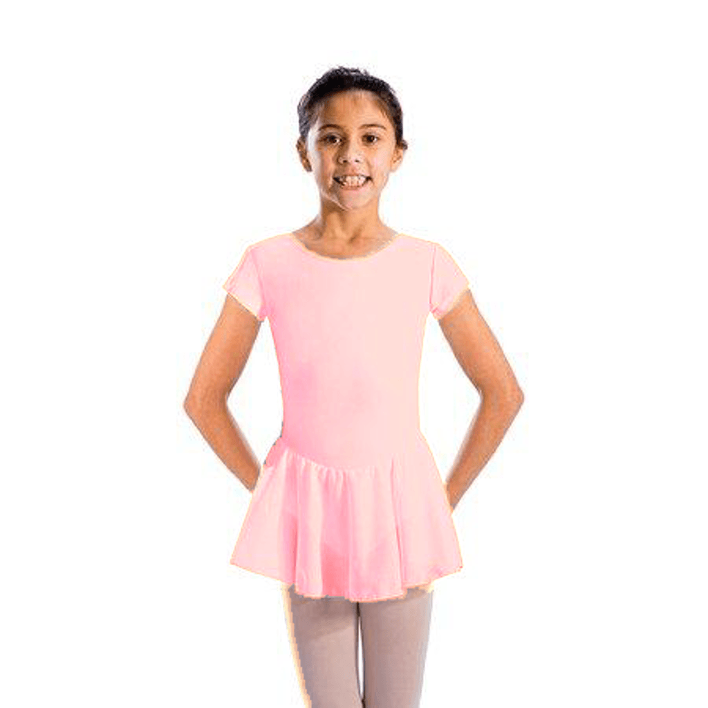 MAISIE - CAP SLEEVE SKIRTED LEOTARD Dancewear Dancers World Pale Pink 00 (Age 2-4) 