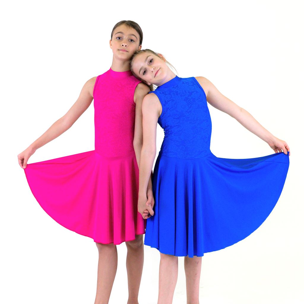 NICOLE - SLEEVELESS LACE BALLROOM PRACTICE DRESS Dancewear Click Dancewear 
