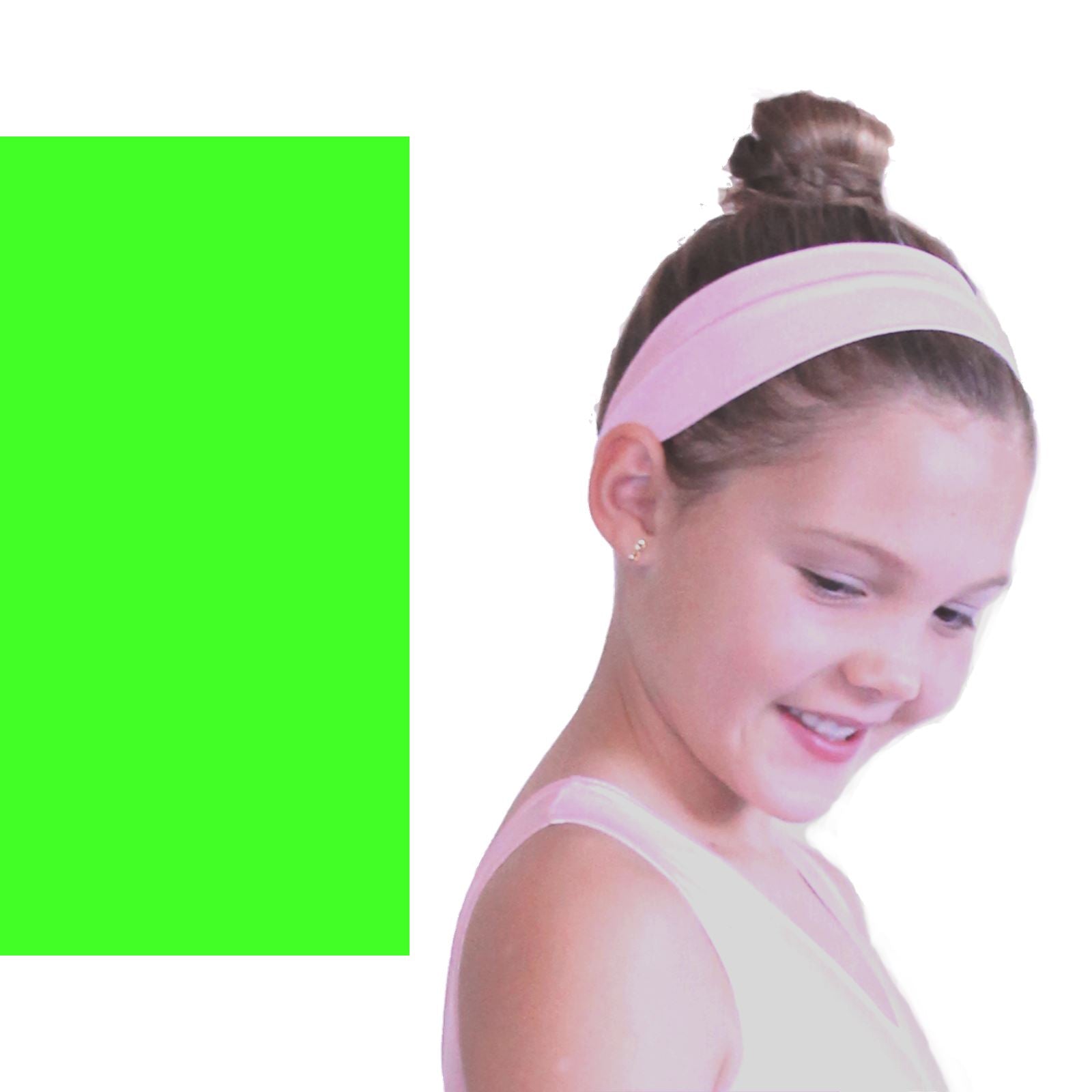 NYLON LYCRA HEADBANDS Accessories Dancers World Fluorescent Green Narrow 1.5" 