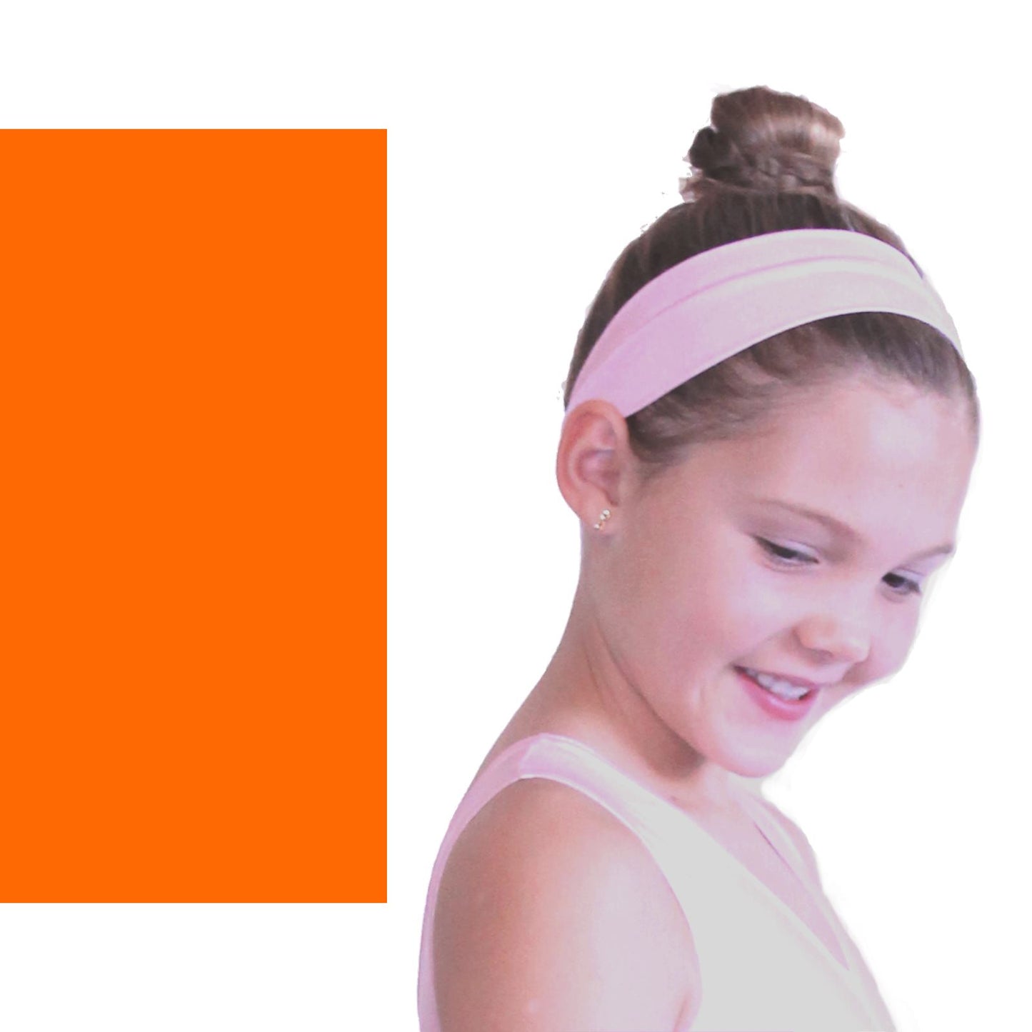NYLON LYCRA HEADBANDS Accessories Dancers World Fluorescent Orange Narrow 1.5" 