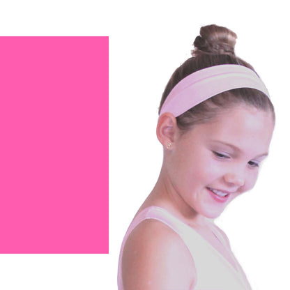 NYLON LYCRA HEADBANDS Accessories Dancers World Fluorescent Pink Narrow 1.5" 