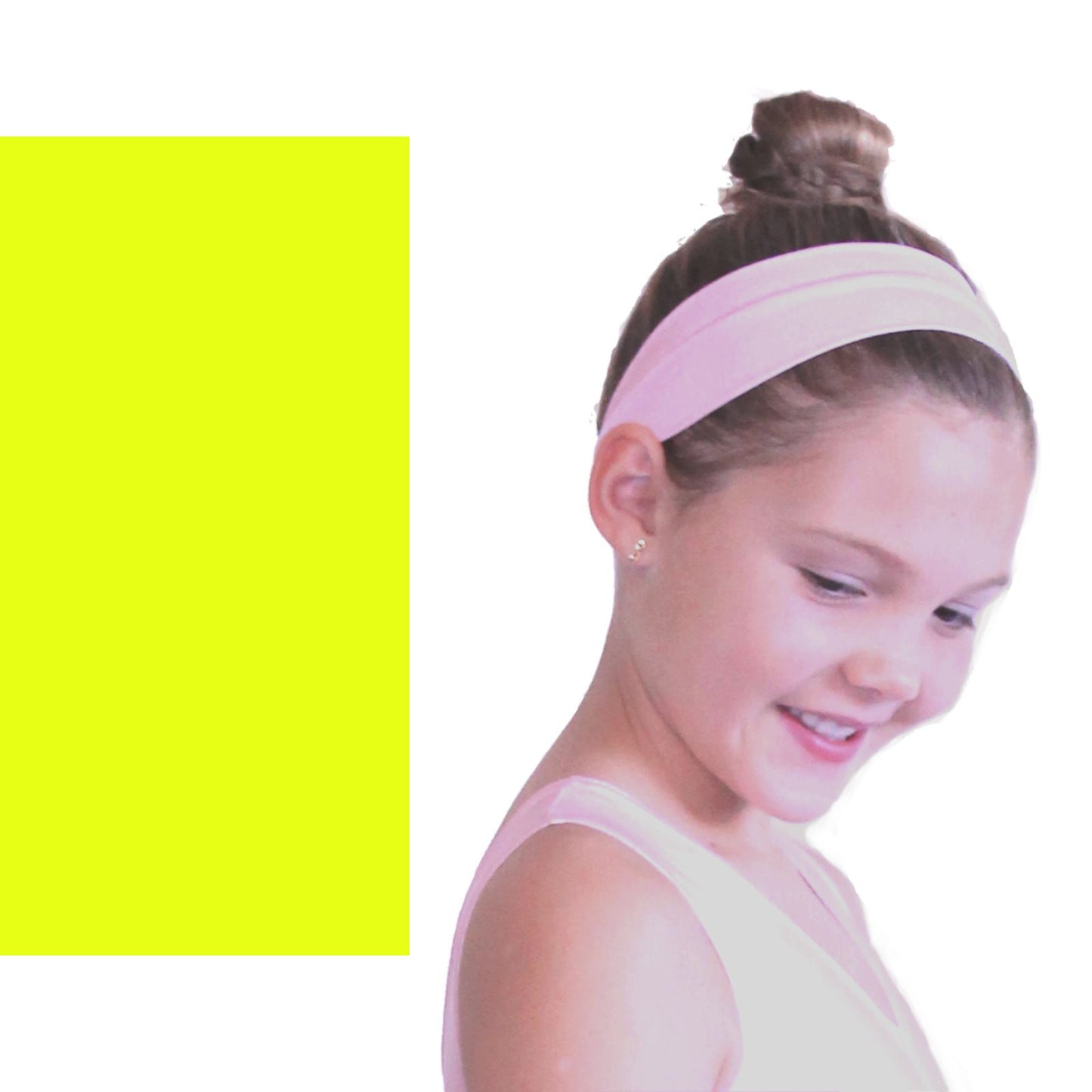 NYLON LYCRA HEADBANDS Accessories Dancers World Fluorescent Yellow Narrow 1.5" 