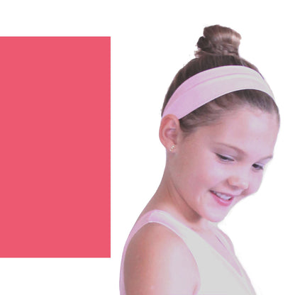 NYLON LYCRA HEADBANDS Accessories Dancers World Rose Pink Narrow 1.5" 