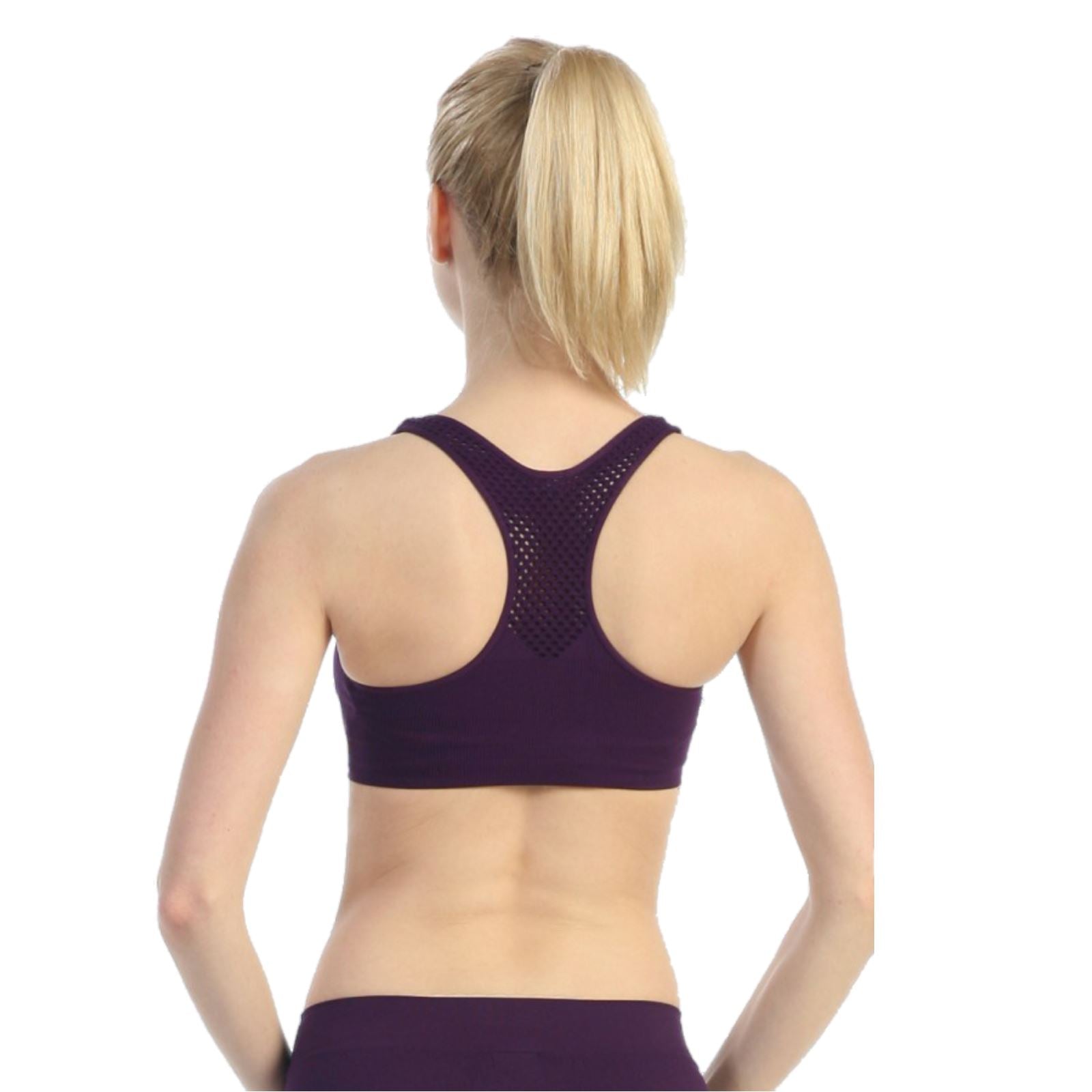 PADDED MESH BACK DOUBLE LAYERED SPORTS BRA TOP