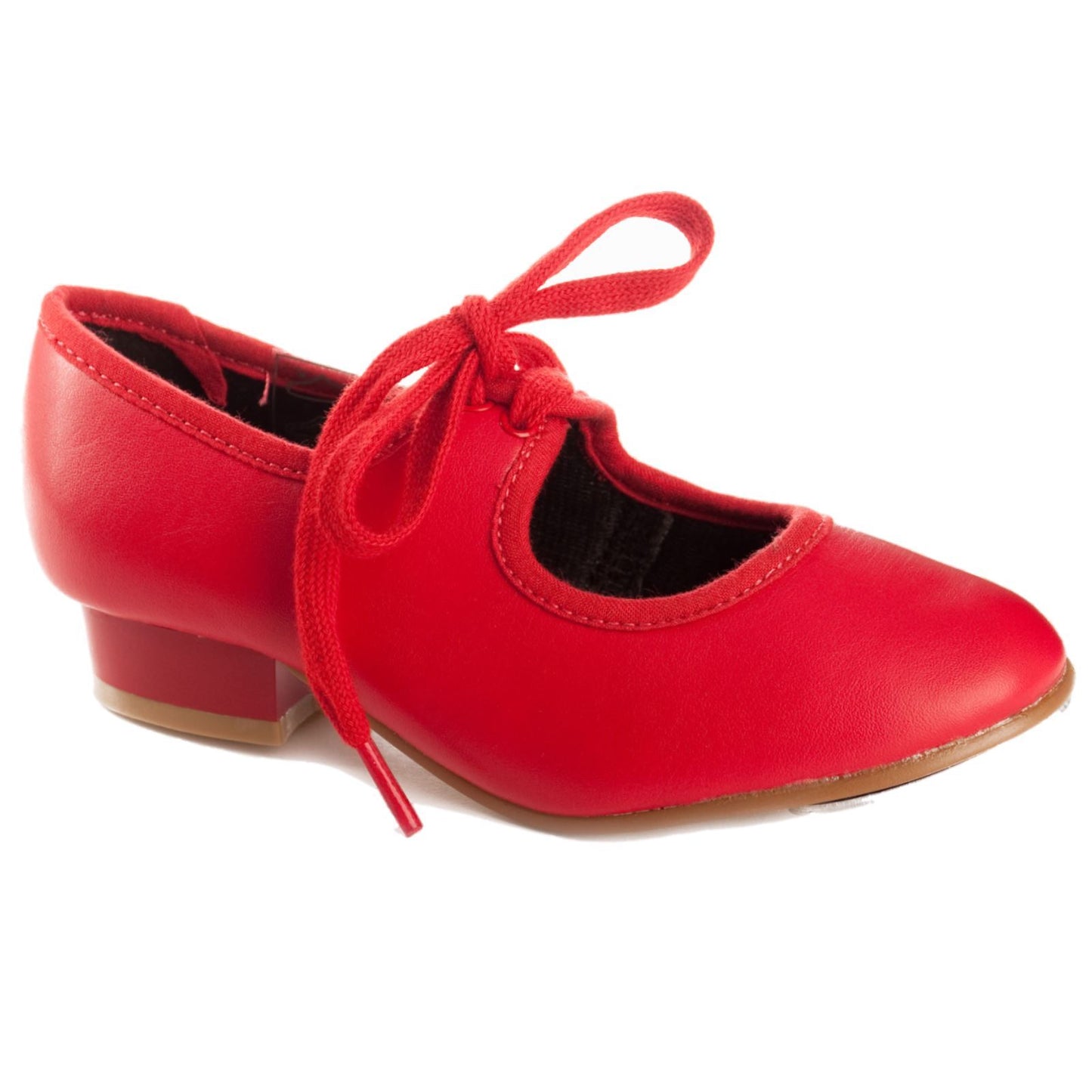 RED PU LOW HEEL TAP SHOES - ADULT SIZE 8 Dance Shoes Dancers World 