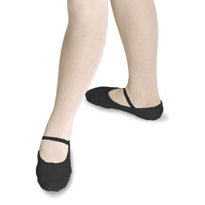 ROCH VALLEY BLACK LEATHER OPHELIA BALLET SHOES - PRE SEWN ELASTIC Dance Shoes Roch Valley 