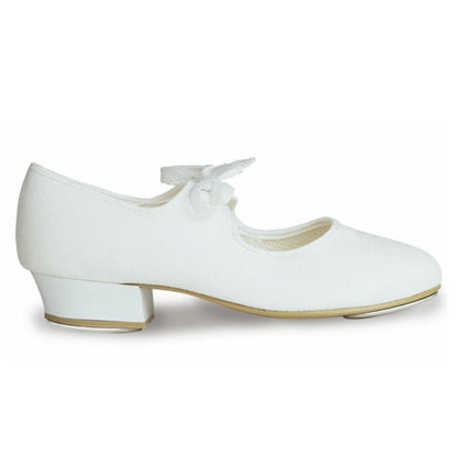 ROCH VALLEY CANVAS TAP SHOES WITH FITTED HEEL & TOE TAPS Dance Shoes Roch Valley White Junior 5 