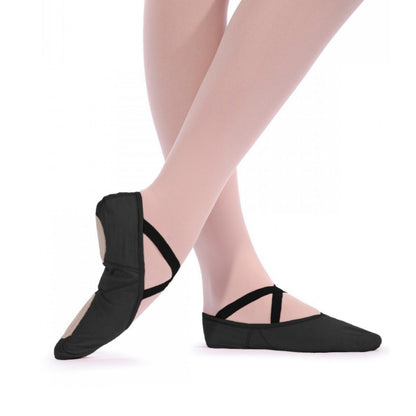 ROCH VALLEY PINK OR BLACK CANVAS SPLIT SOLE BALLET SHOES Dance Shoes Roch Valley Black Size 1 
