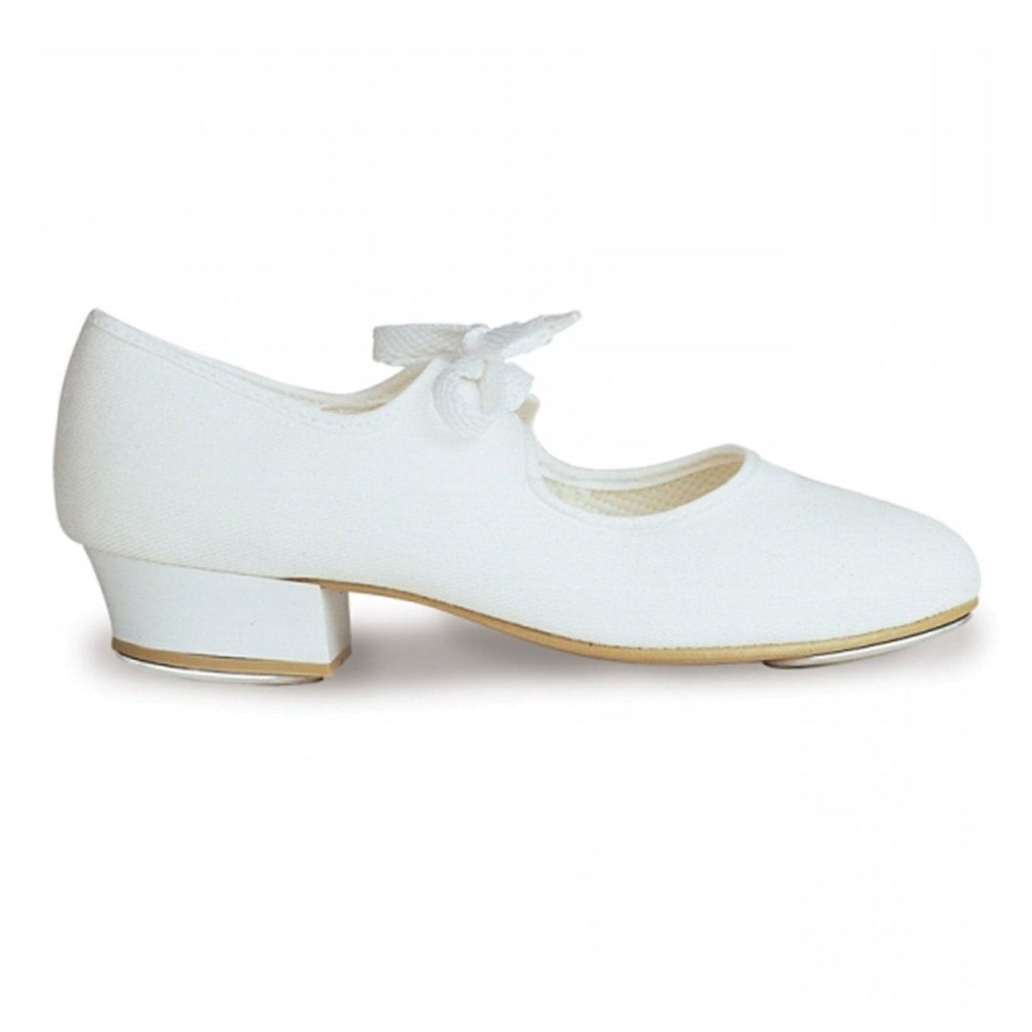 ROCH VALLEY PU TAP SHOES WITH FITTED HEEL & TOE TAPS Dance Shoes Roch Valley White Junior 5 