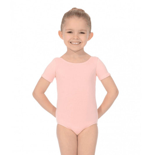ROCH VALLEY SHORT SLEEVE COTTON PRE-PRIMARY LEOTARD Dancewear Roch Valley Pale Pink 0 (Age 3-4) 