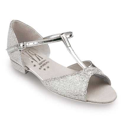 ROCH VALLEY STACEY/S SILVER HOLOGRAM LOW HEEL BALLROOM SHOE Ballroom Shoes Roch Valley 