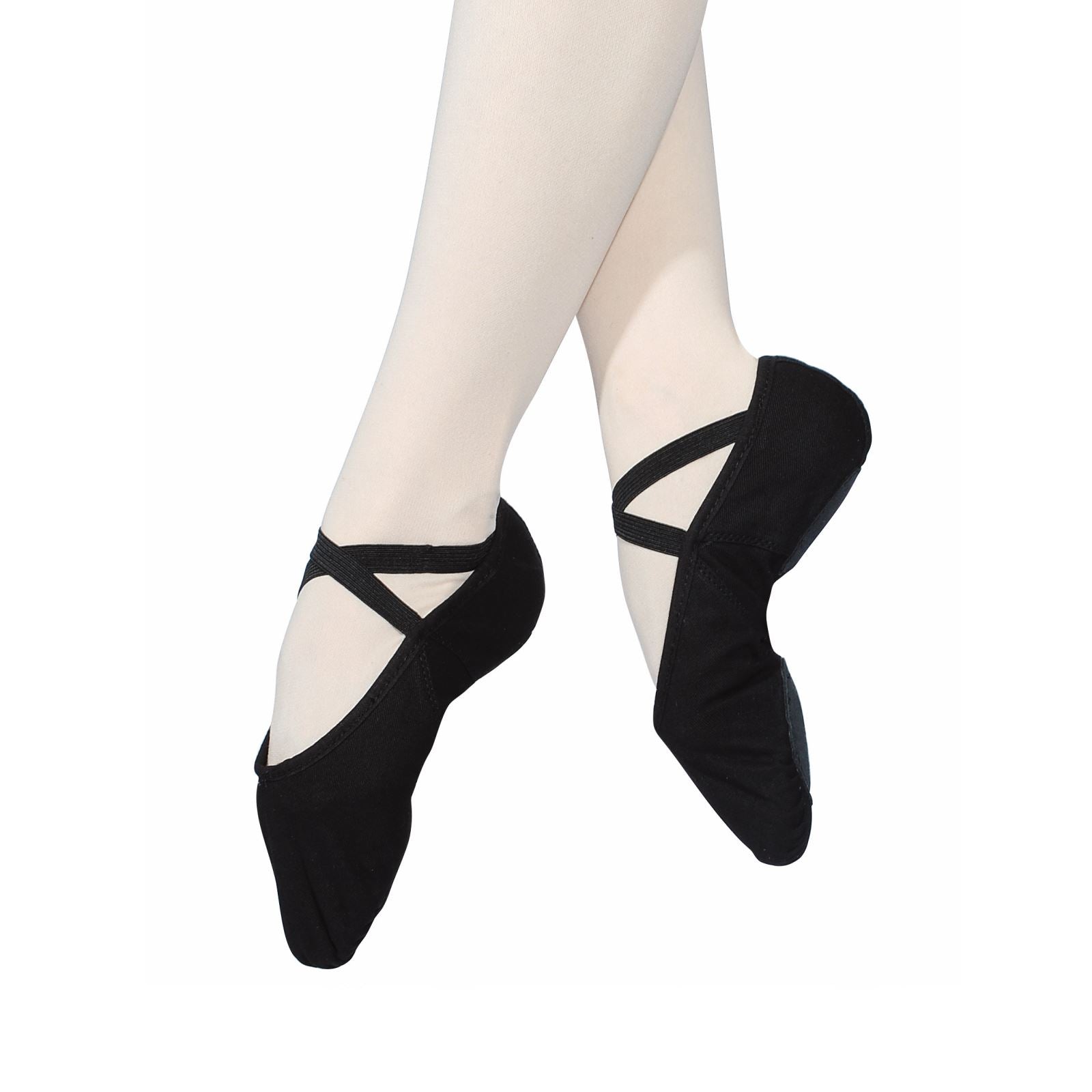 ROCH VALLEY STRETCH CANVAS SPLIT SOLE BALLET SHOE Dance Shoes Roch Valley Black Size 1 