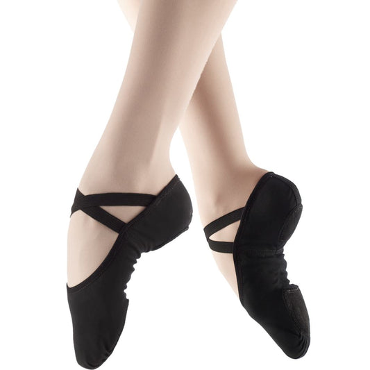 SO DANCA STRETCH CANVAS SD16 BALLET SHOE IN BLACK Dance Shoes So Danca Black Junior 10 