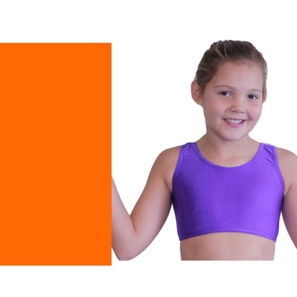SUZI - SLEEVELESS CROP TOP Dancewear Dancers World Fluorescent Orange 00 (Age 2-4) 