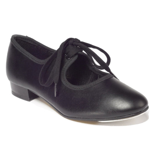 TAPPERS & POINTERS BLACK PU LOW HEEL TAP DANCE SHOES Dance Shoes Tappers and Pointers 