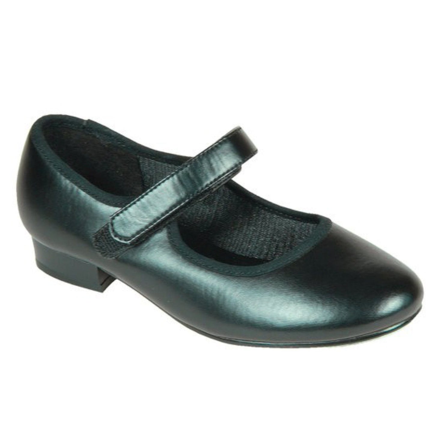 TAPPERS & POINTERS CHILDREN'S LOW HEEL VELCRO TAP SHOES Dance Shoes Tappers and Pointers Black Junior 5 