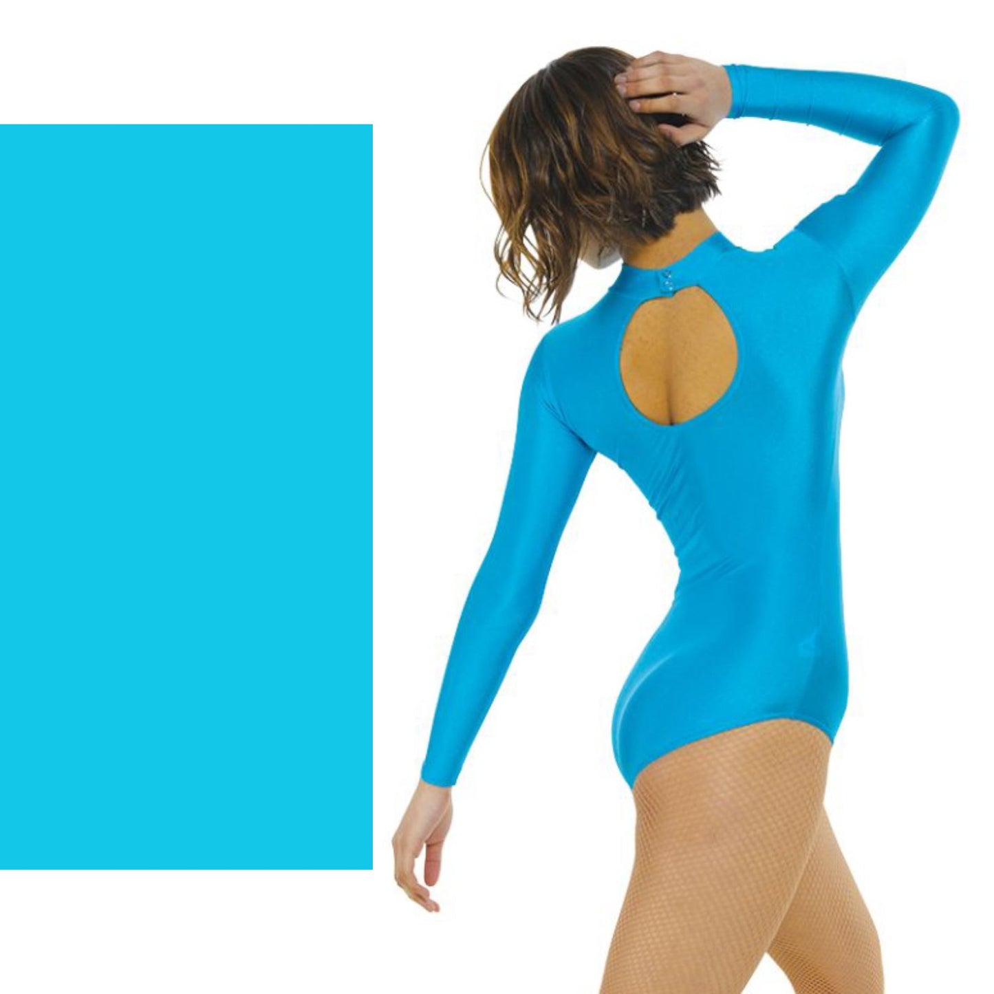 TAPPERS & POINTERS LONG SLEEVE POLO NECK LEOTARD Dancewear Tappers and Pointers Kingfisher 0 (Age 4-5) 