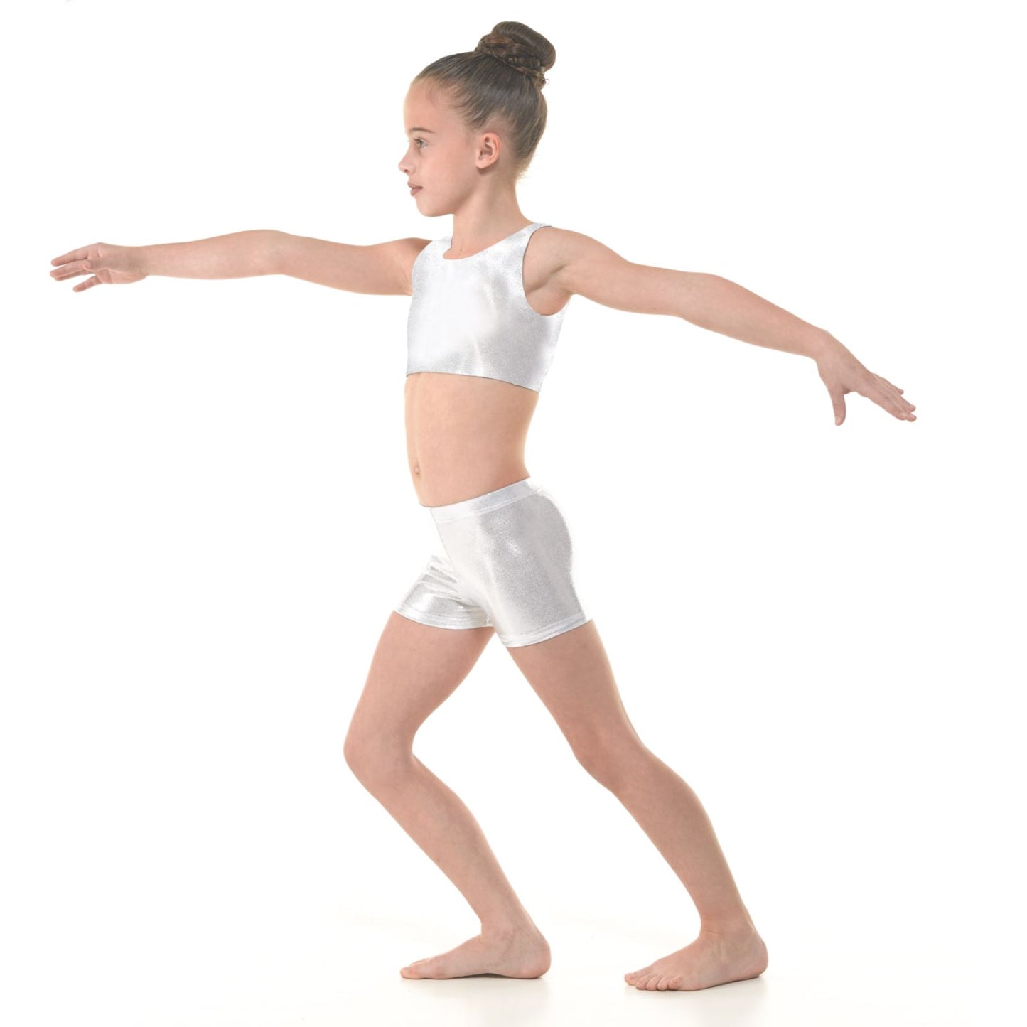TAPPERS & POINTERS SHINE HIPSTER MICRO SHORTS Dancewear Tappers and Pointers Platinum Shine 0 (Age 4-5) 